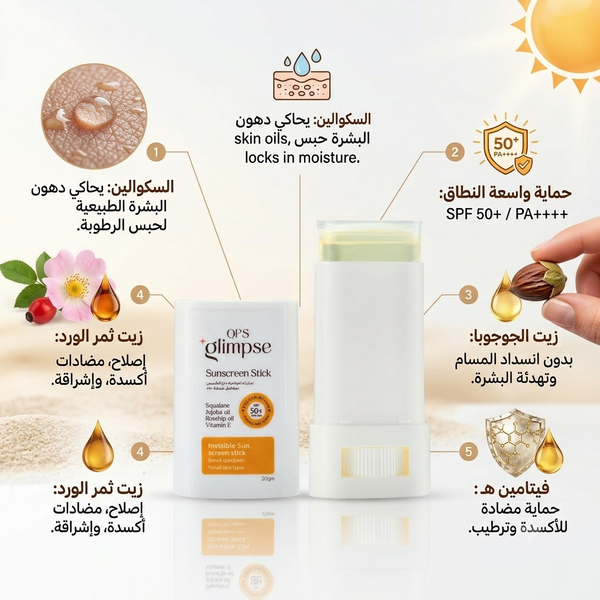 Sunscreen Stick (SPF 50+) Invisible Broad Spectrum SS stick - 20g